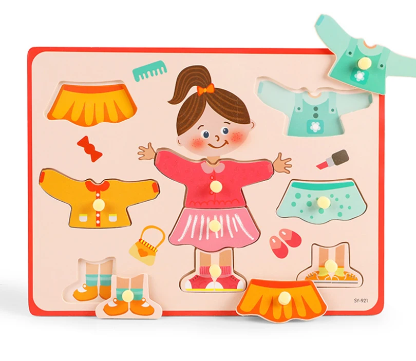 Montessori Kids Teaching Intelligence Toys 3d animal wooden puzzles