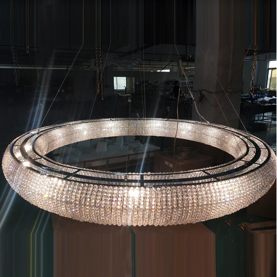 Modern lighting fixture ring Pendant Light K9 crystal chandelier light ETL86115