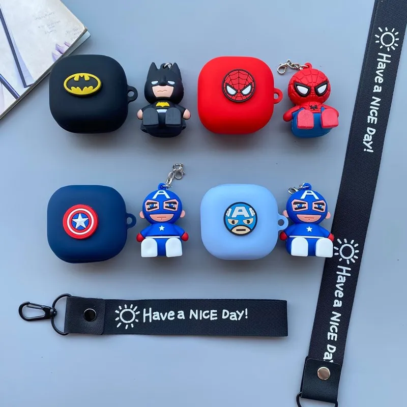 

Super Hero Cartoon Silicone Earphone Protective Case for Samsung Galaxy Buds Live Charging Case with Hook, Multi patterns