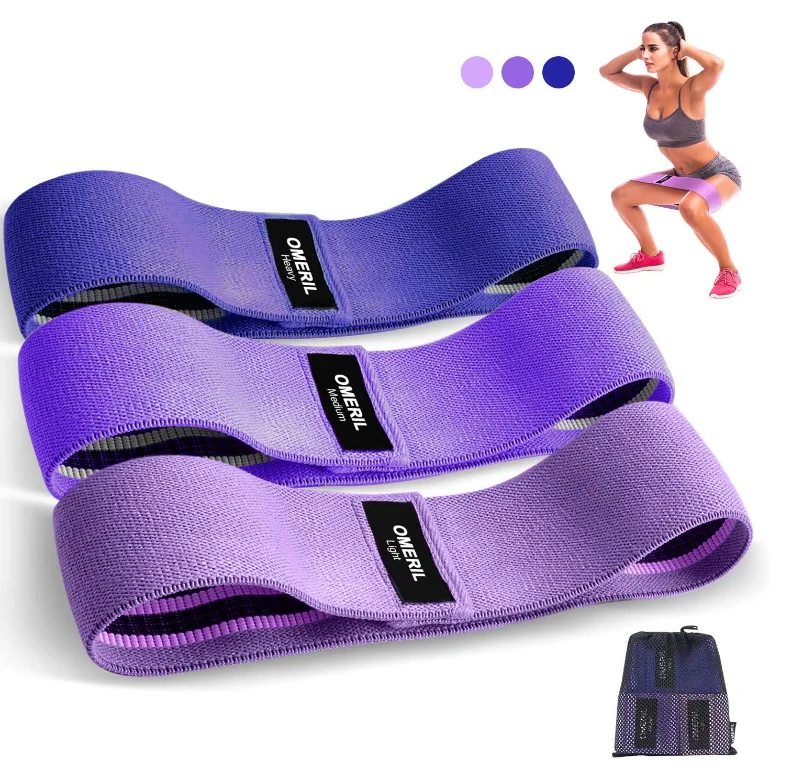 

Resistance Bands 3 Packs Fabric Exercise Bands Set Wide Elastic Glute Workout Bands
