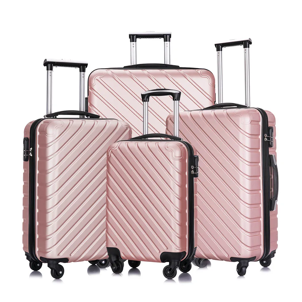 

Free shipping for Distric 6 area from US within 24hours Rose Gold travel style Carry-On high quality 4 Pcs Luggage Set, Optional