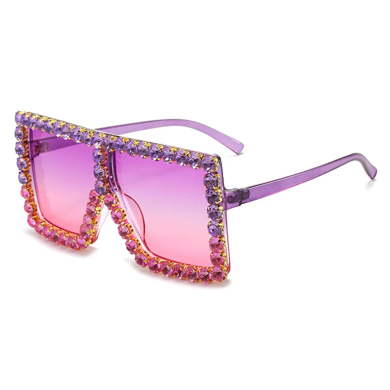 

57055 Oversized wholesale shades newest bling/rhinestone sunglasses 2021 authentic women sun glasses, As picture or custom colors