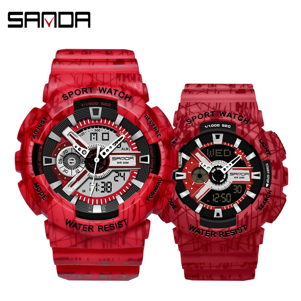 

Sanda Fashion Mens Digital Watches Waterproof Outdoor Couples Electronic Sport Watch G-style Military Relojes Hombre Gifts