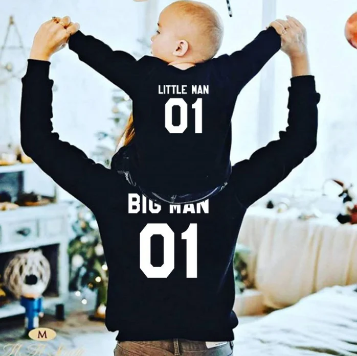 

2020 Wholesale Hot Selling Dad and Son Soft T Shirt Long Sleeves Parent-Child Outfit for Family Autumn and Winter, Black;white;gray;red;blue;orange;yellow