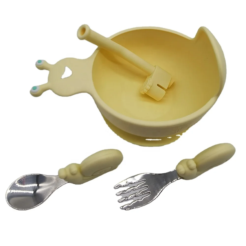 

Customize Baby Silicone Plate Food Spoon Bowl Set With High Quality Packing