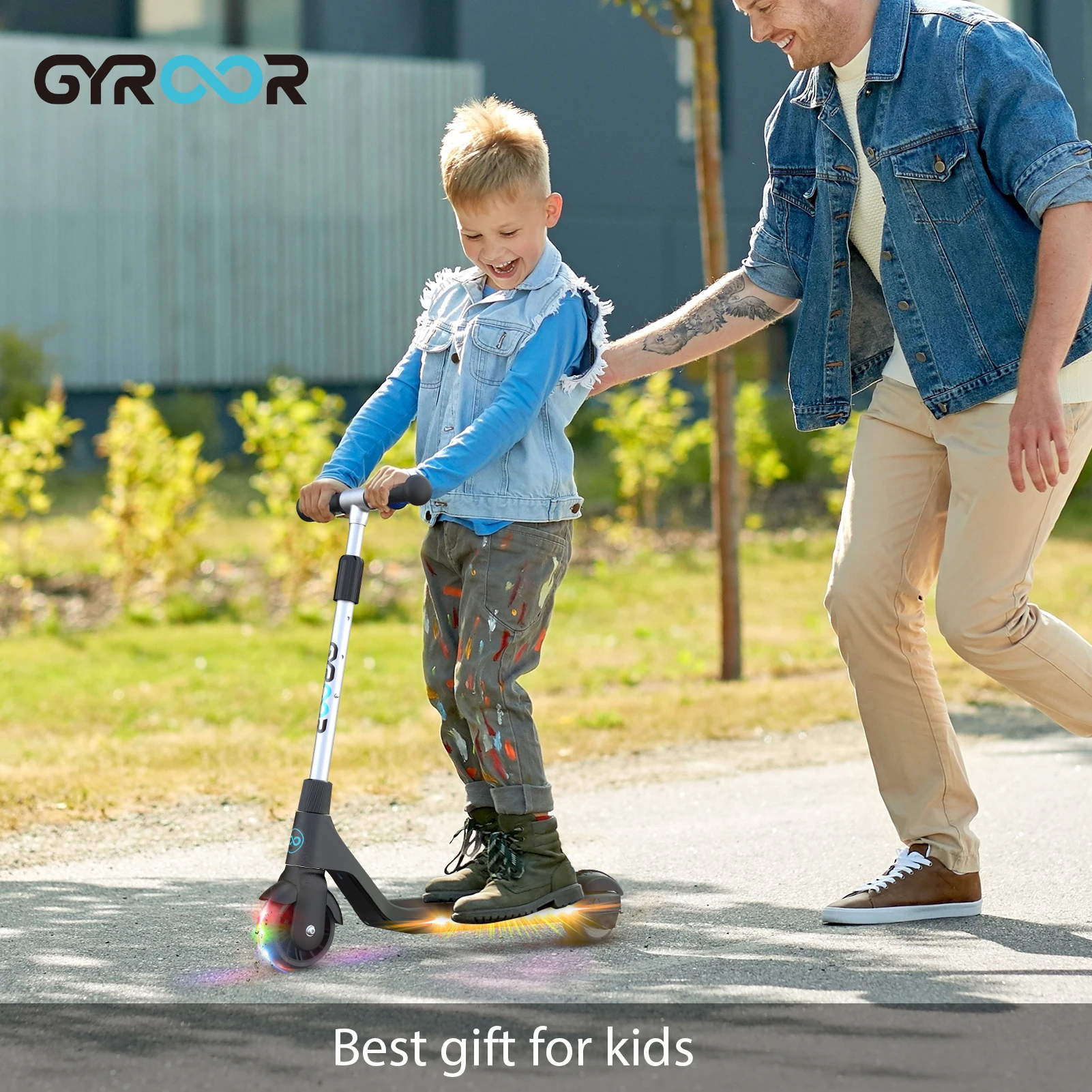 

GYROOR EU US Warehouse Portable E Scooter Push Kids Electric Drifting Scooters for Kids, Black, white, pink, blue, customized