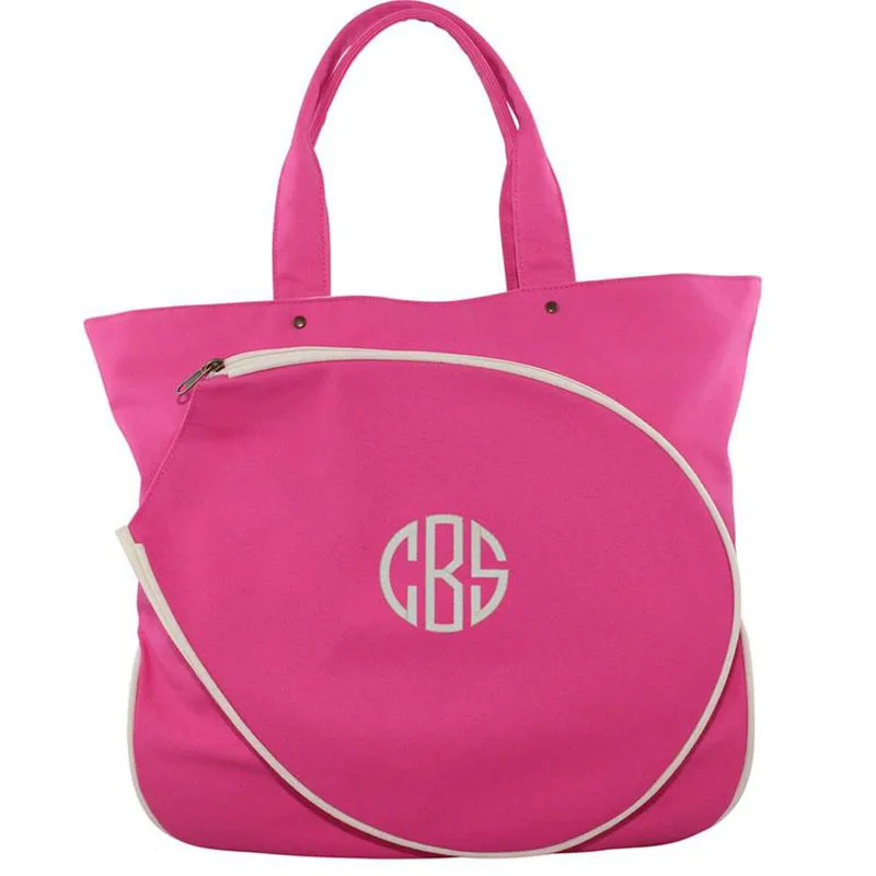 Custom Tennis Racket Bag Padel Tote Carry Bag Hot Pink Wholesale Zipper