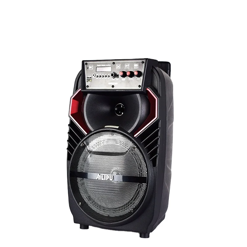 

mobile speaker Wireless parlantes 8 inch trolley outdoor party portable subwoofer commercial speaker with led display, Black