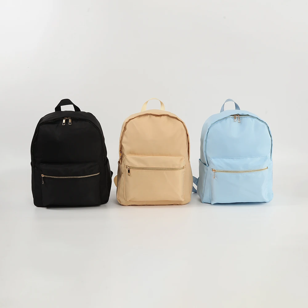 

New Products Waterproof Nylon Outdoor Travel Backpack Bag Kids School Bag Teenager Backpack Bag, Baby pink, dark pink, ice blue,khaki, nude,lilac, mint, black,