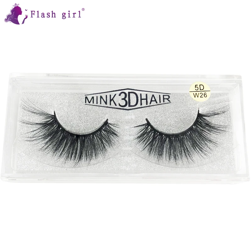

New Handmade Flash girl W series 5D-W26 20 models 1 pair natural 5D Mink EyeLashes
