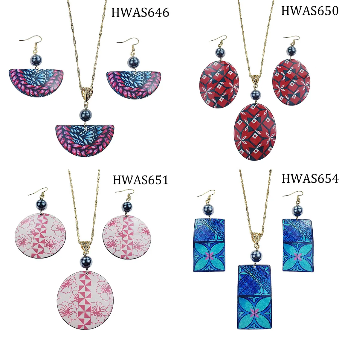 

Newest hawaiian acrylic jewelry wholesale necklace and earrings sets for women 2020, Customized color