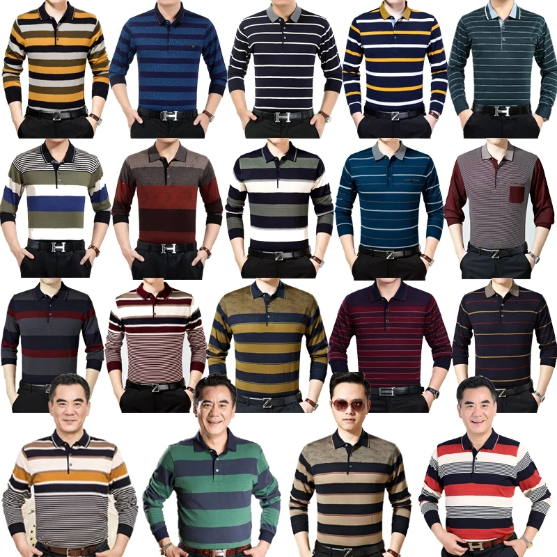 

mix design mix color men long sleeve polo shirt stock for wholesale