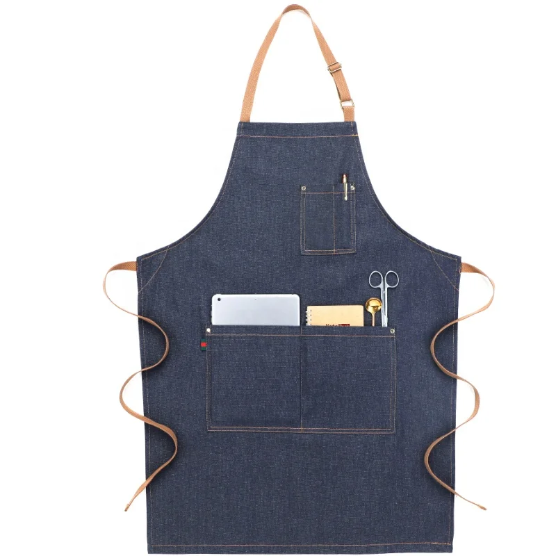 

Denim apron Nordic style fashion heavy duty work clothes custom factory wholesale aprons, Blue or customize