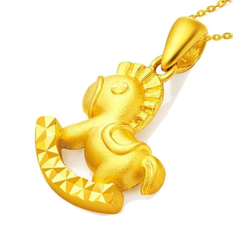 

Hd0153 14K Necklace Chain Gold Plated Sterling Gold Jewelry Necklaces With Little Horse Pendant For Women