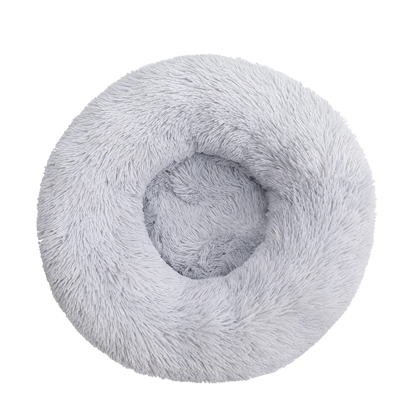 

Dropshipping 40cm Calming Plush Donut Pet Dog Bed Washable Eco Friendly Luxury Cat Dog Bed, Customized logo