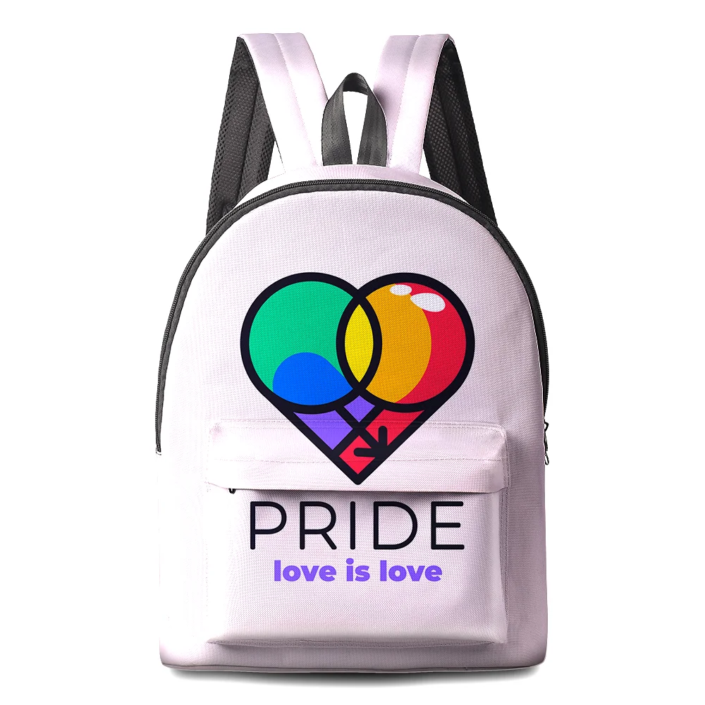 

2022 Low MOQ Vintage Pride Day LGBT Rainbow Logo Souvenirs Waterproof Wholesale Casual Bag For Unisex Lesbians Gay Backpack