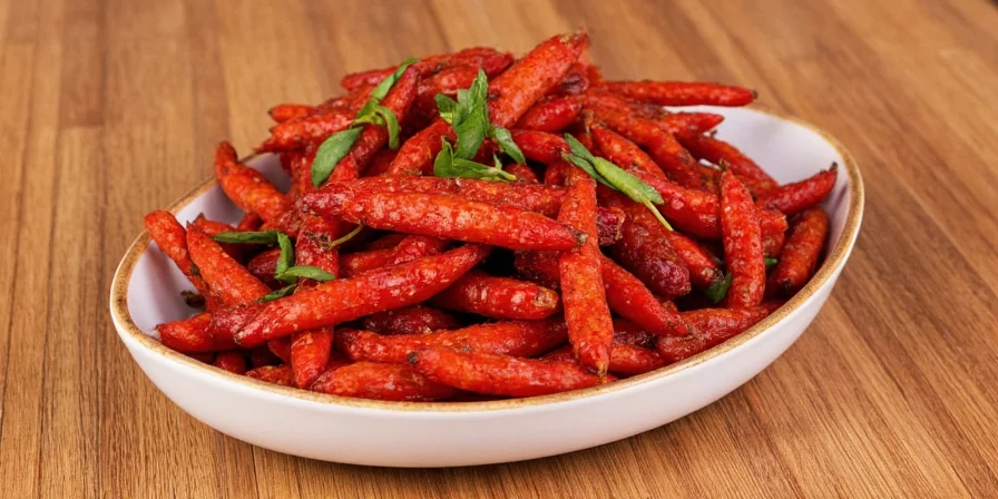 Colorful aji peppers on a wooden board