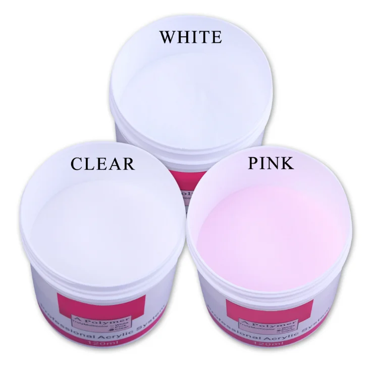 

Acrylic Powder Clear Pink White Carving Crystal Polymer 3D Nail Art Crystal Powders Poly Gel Tips Builder for Nails