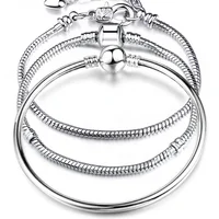 

Women DIY Jewelry charm sterling silver bangle glass beads bracelets