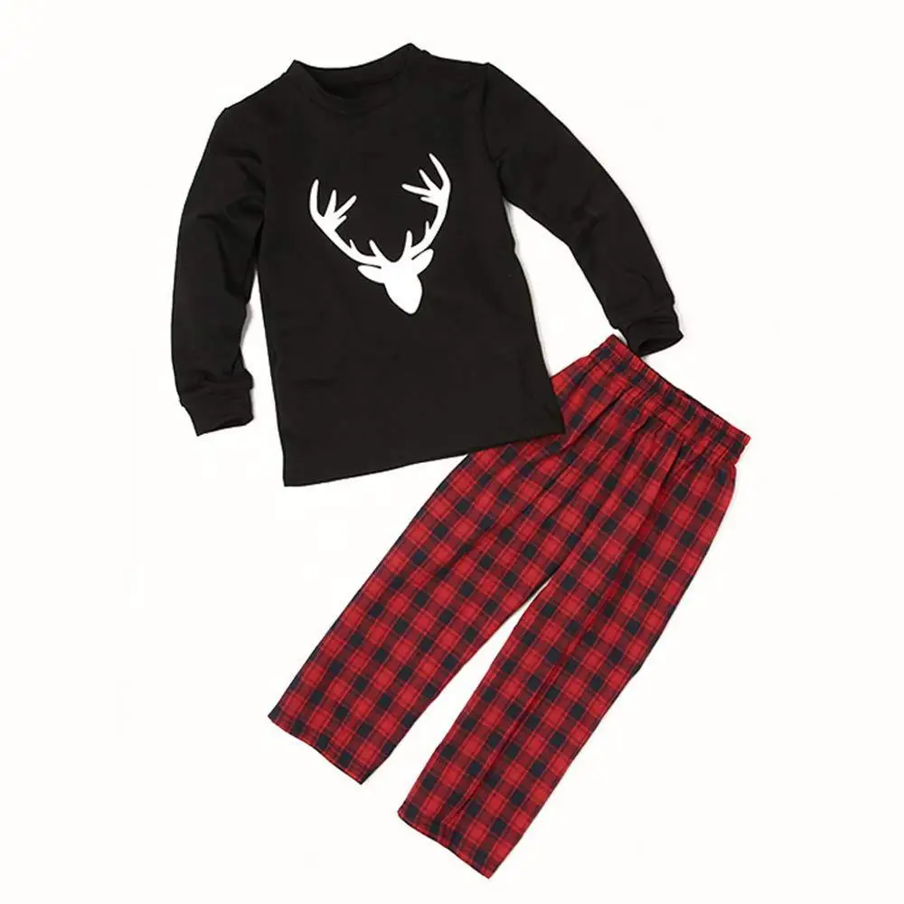 

2021 new year sleepwear christmas matching family pajamas classic antlers print couple kids children cotton christmas pajamas, Antlers print cotton christmas pajamas