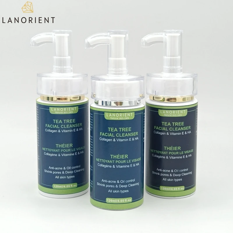 

LANORIENT Best Custom Private Label Facial Cleanser Deep Cleansing Gentle Natural Organic Tea Tree Face Wash