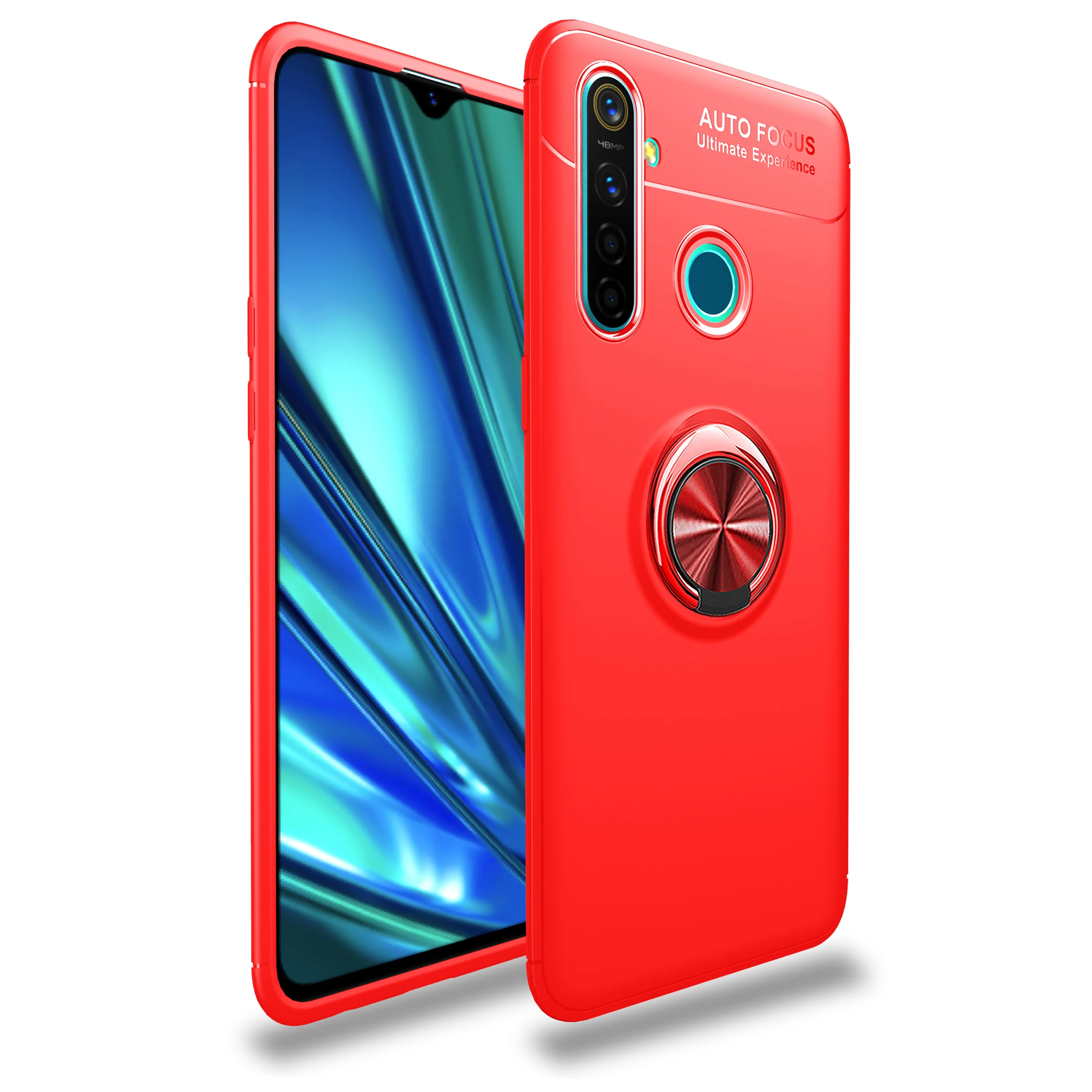 

Wholesale Mobile Phone Accessories Case For Oppo realme 5 pro Car Magnetic Metal Bracket Back Cover, Multi-color, can be customized