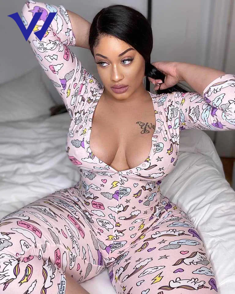 

2021 Adult women full length printing onesie for women pajamas adult onesie