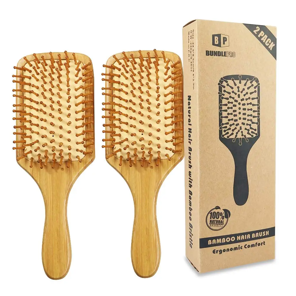 

China Manufacturer Eco Friendly Bamboo Wide Teeth Vented Hair Brush Bristle Custom Hair Brush For Hair For Sale