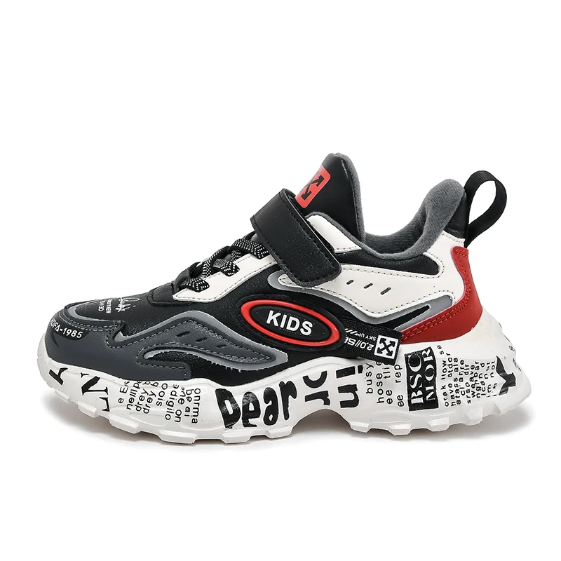 

Factory manufacture various winter kids shoes winter shoes for kids, Black/red