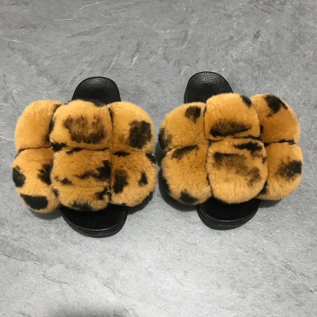 

Best Quality Fur House Shoes Open Toe Luxury Faux Fur Fluffy Women Slippers