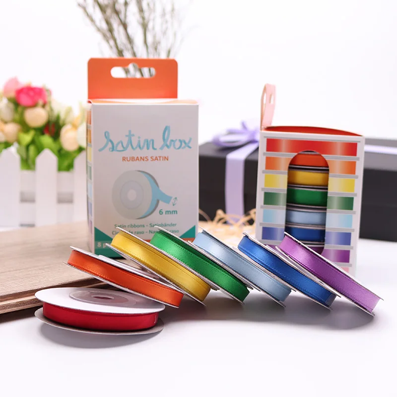 

15 Colors 150 Yard Satin Ribbon -18 Silk Ribbon Rolls & 2 Glitter Metallic Ribbon Rolls 2/5" Wide 15 Yard/Roll, 196 colors