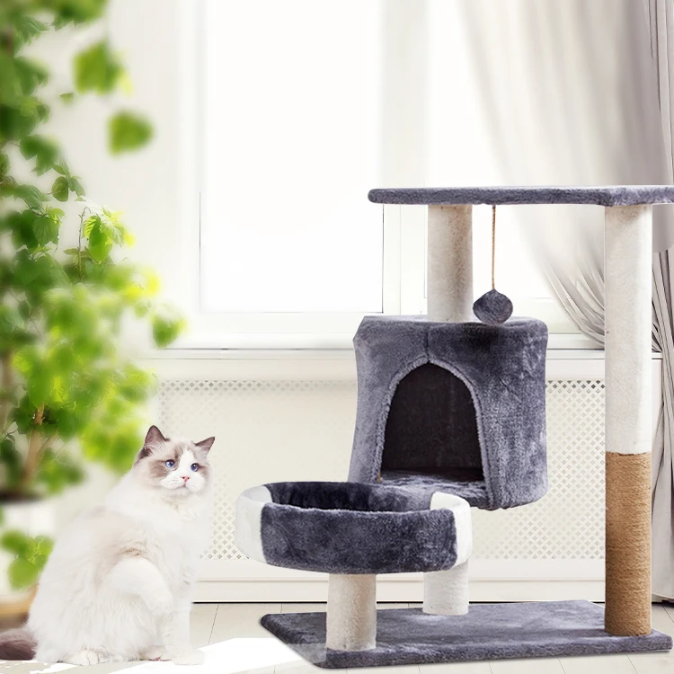 

High Quality Wooden Cat Tree Condo Tower Cat Climbing Frame For Pet Cat Scratching Tree, Picture