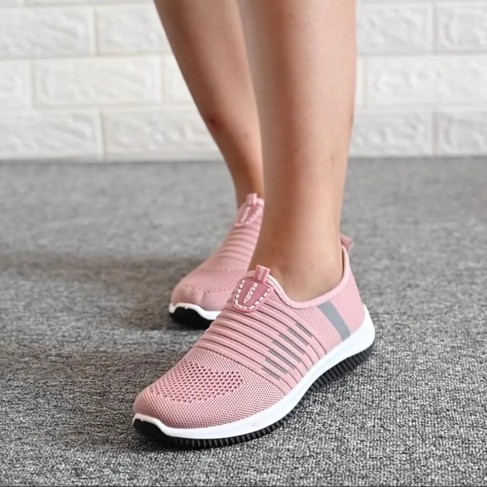 

High Quality Fashion Sport Shoes For Women Tennis Shoes 2021 Lace-Up Fashion Breathable Mesh Flat Sneakers Casual Shoes Women, 3 colors