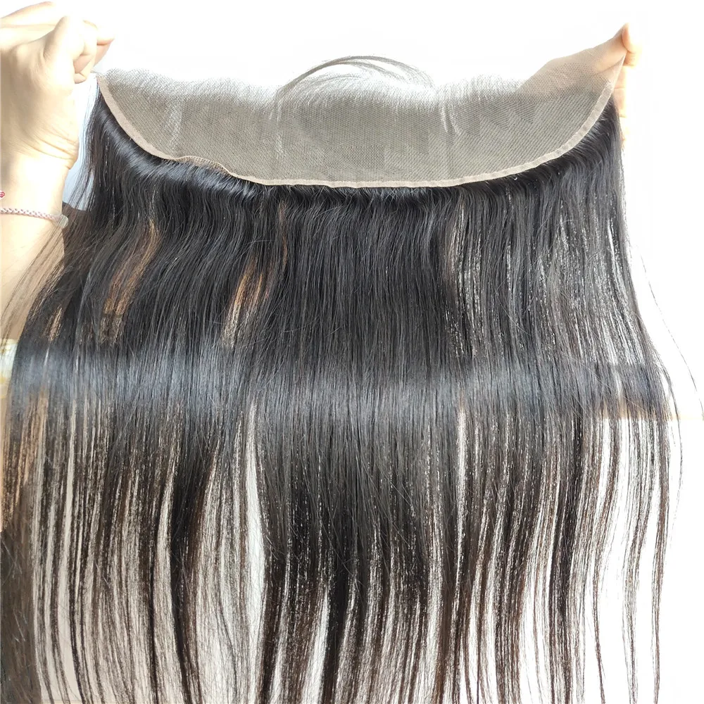 

Straight brazilian human hair 13x4 lace frontal closure