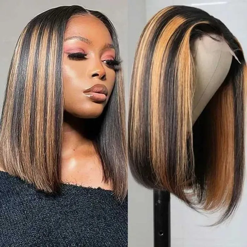 

100% Human Hair Wig Vendor Wholesale Bob Straight Virgin Hair Transparent Hd Lace Blend Frontal Wigs