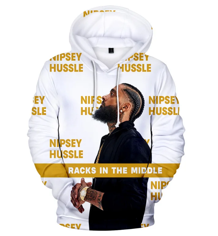 

2020 Hip Hop Popular Nipsey Hussle 3D Hoodie Fashion Men Boys Pullover Sweatshirt Nipsey Hussle Casual Ladies Girls Fun Jackets