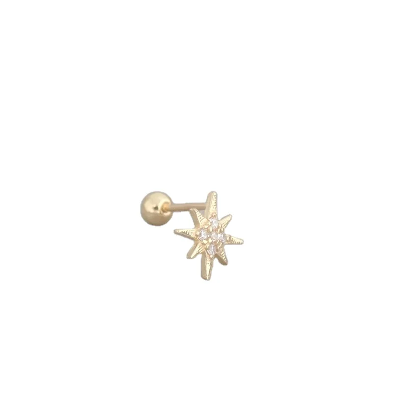 

s925 sterling silver American fashion minimalist diamond star thread ear bone nails