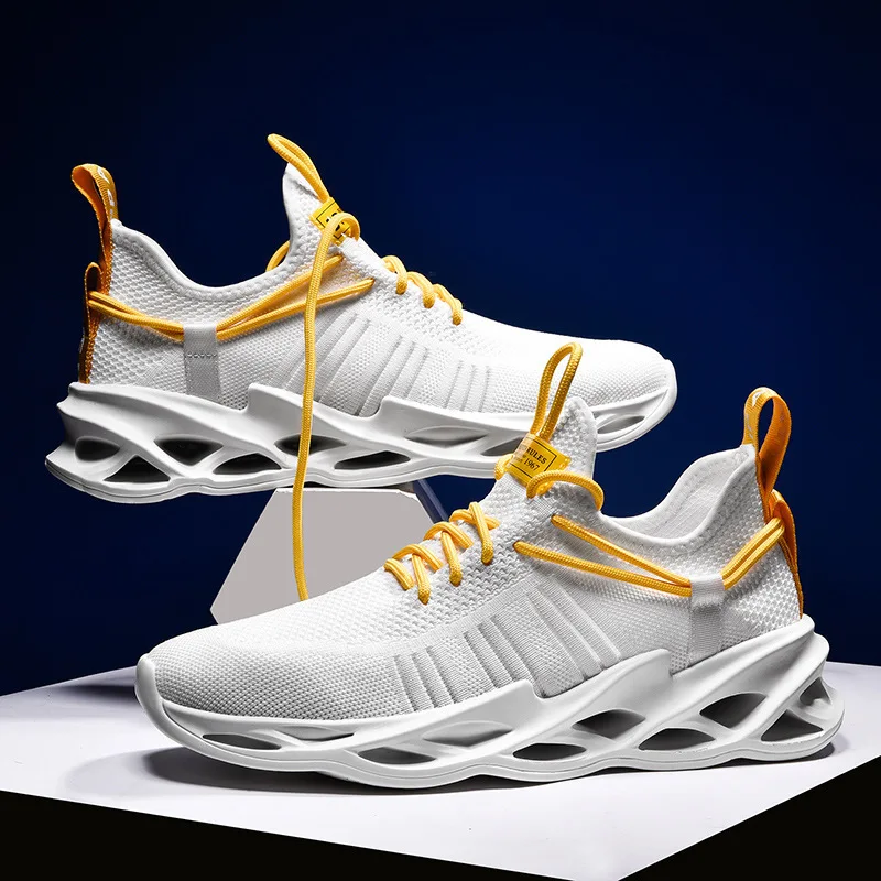 

SN-891 new fashion hollow out holes wedge sole knitting vamp running shoes for couple man and women spring summer sneaker shoes, Picture show