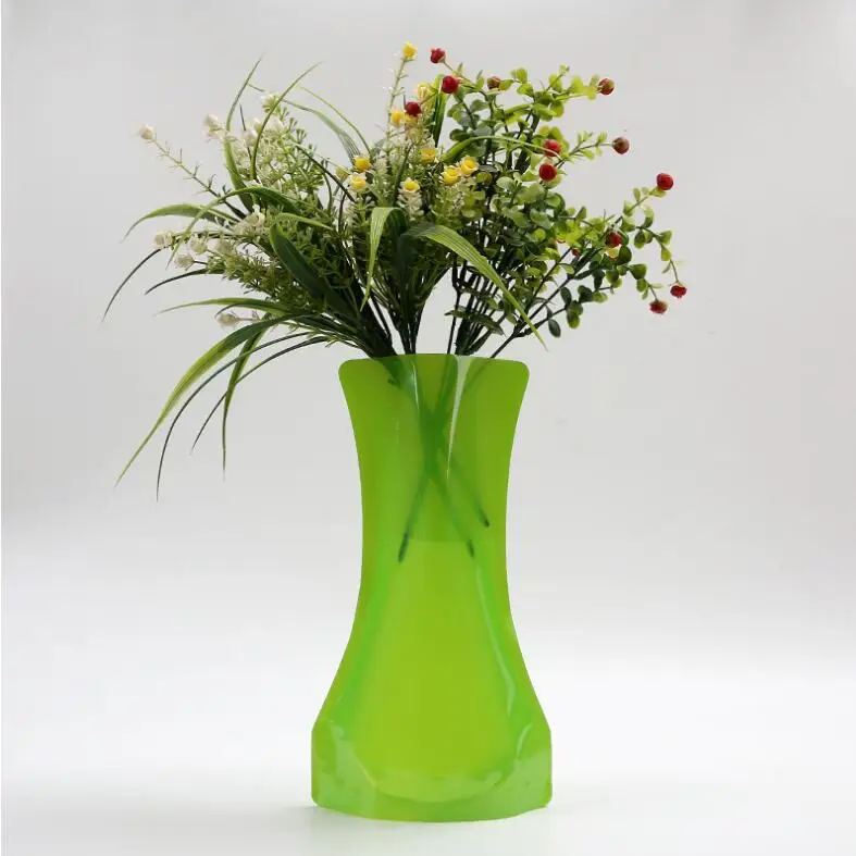 Custom Printed Foldable Plastic Mini Flower Vase For Home Decoration
