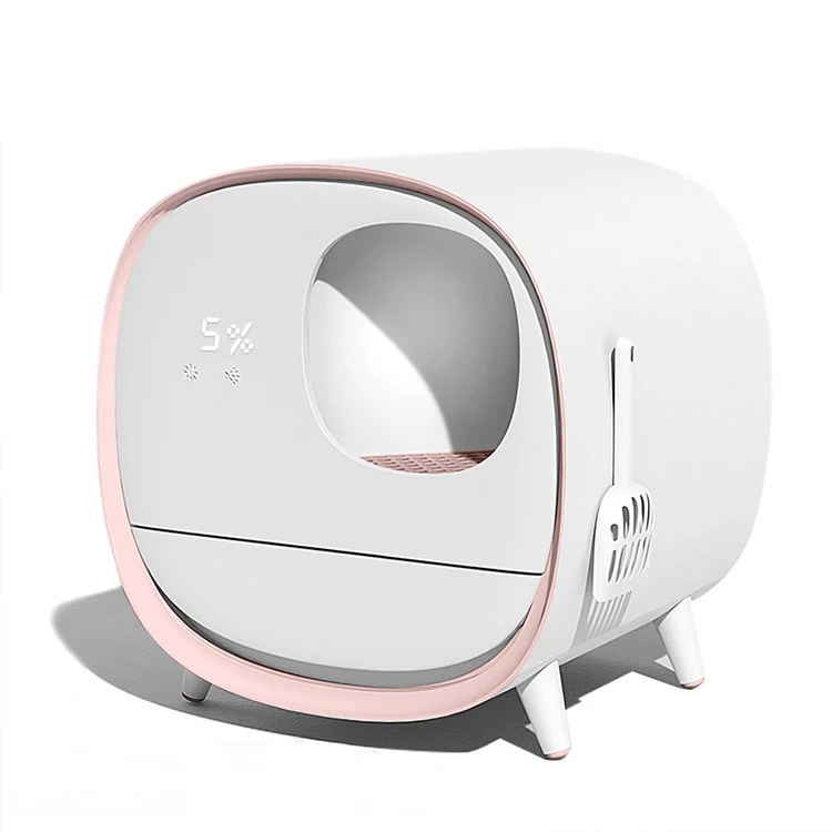 

Smart Automatic Self Cleaning Cat Litter Box with Air Purifier Cat Litter Toilet, White