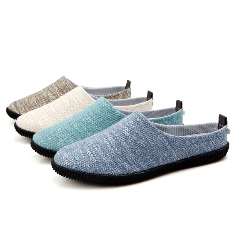 

Slipper manufacturers pedal linen shoes, breathable men's shoes, four seasons men's leisure half drag beach shoes