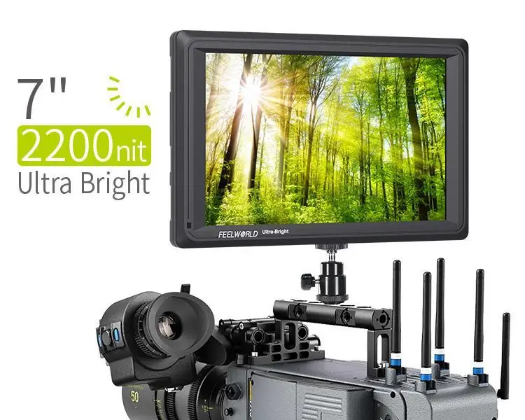 

FEELWORLD FW279S Ultra High Brightness 2200 nits Sunlight Viewable 3G-SDI 4K HDMI DSLR Camera Monitor for Photographic