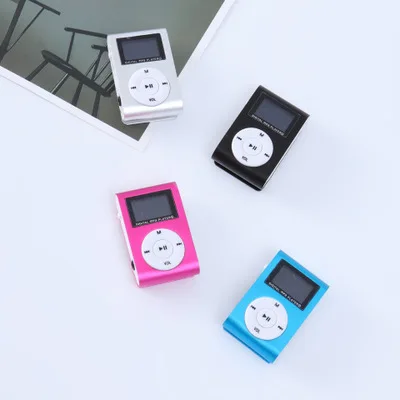 

2020 factory direct sale Metal sports Mini Clip usb MP3 music Player With Screen in gift box support card