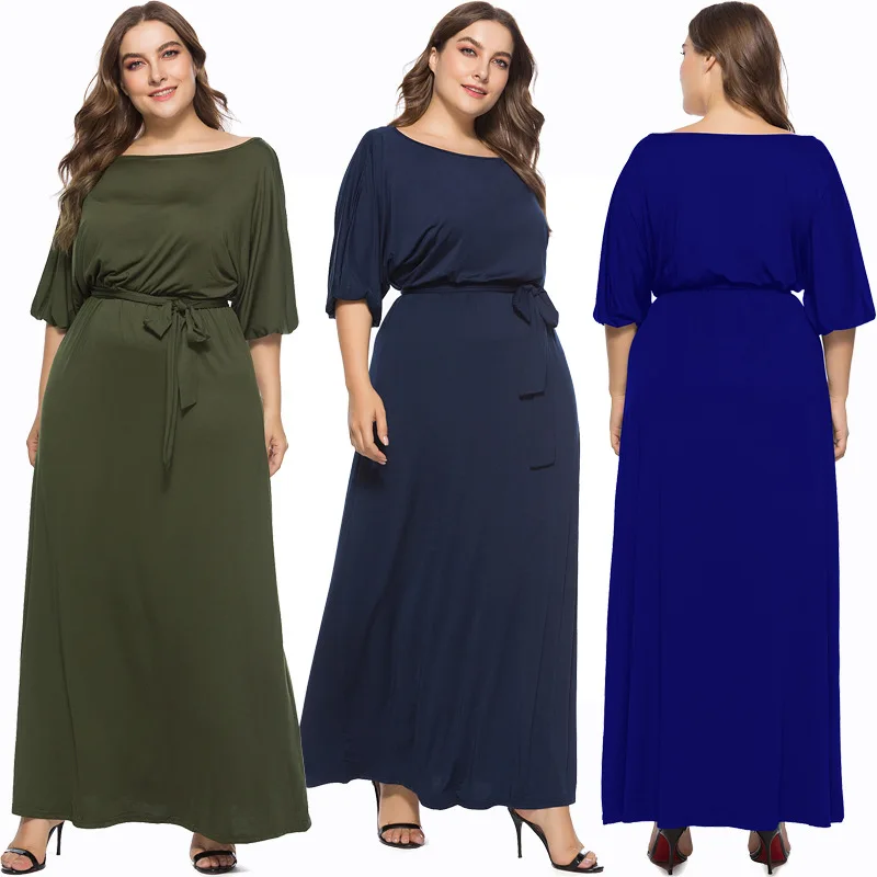 

PSD2078 Fast Delivery Lace up New Fashionable Plus Size Casual One Shoulder Black Dresses Women, As show