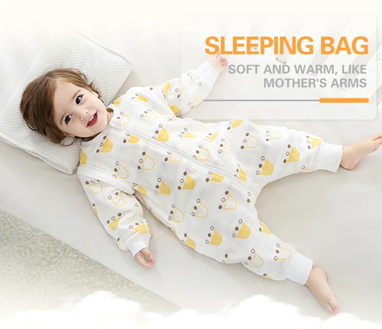 Wholesale 100% Cotton Wearable Blanket Sleeveless Zipper Baby Sleep Sack