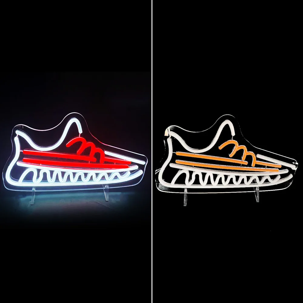

Free shipping fee Handmade Shoe Neon Signs Free Design Acrylic Sneakers neon signs sports shoes business Neon Sign Logo Lett ers