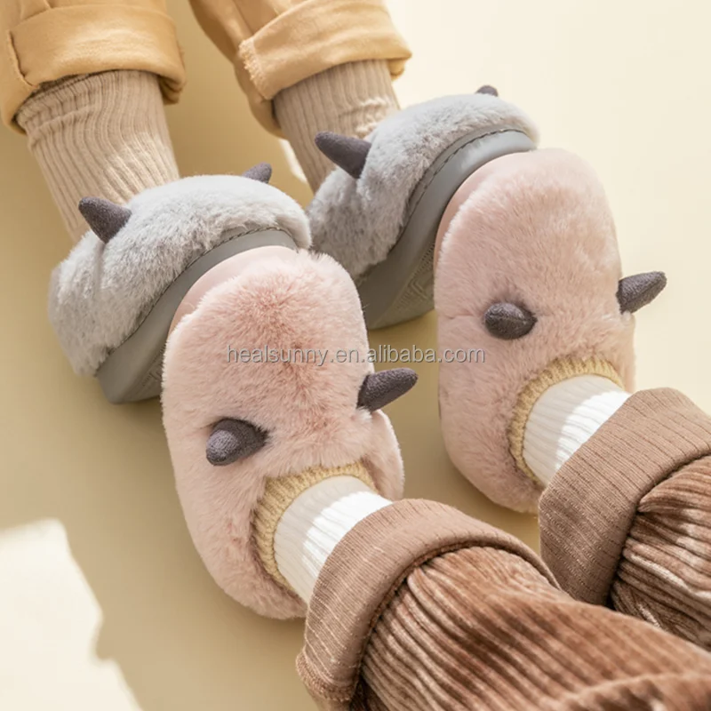 

Hot sale Winter Cartoon Home Slippers Kids Baby Plush Warm Slippers Indoor Children Slippers, Pictures shown