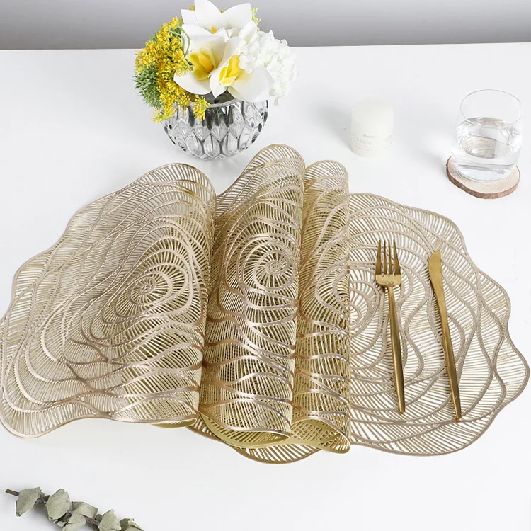 

Cheap Price Hollow Out PVC Placemat, Washable PVC Placemats For Dining Table, Customized color