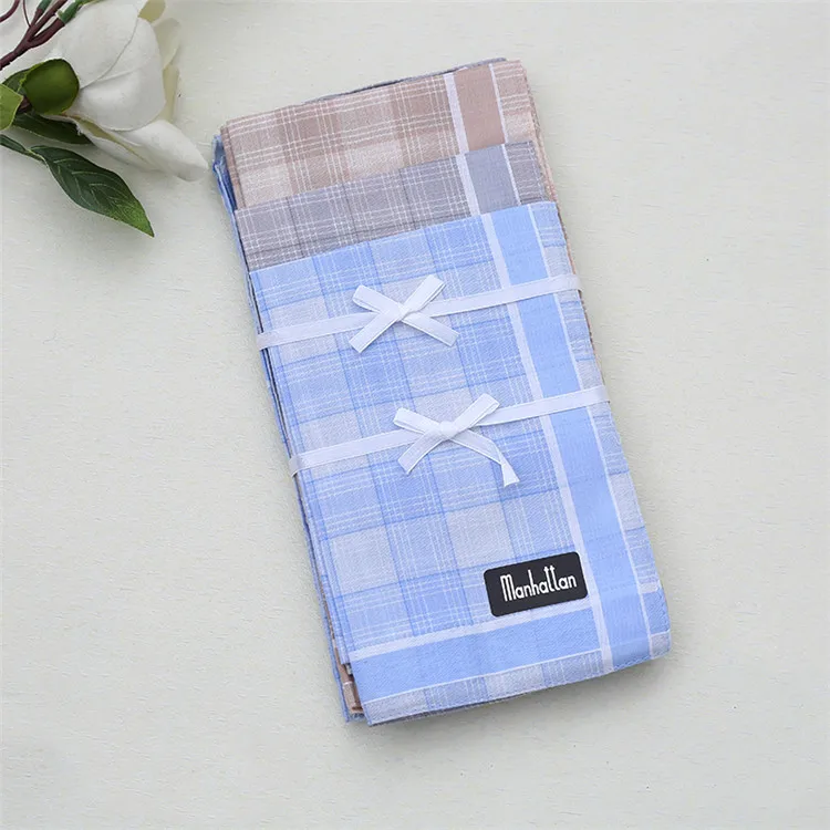 
Wholesale new fashion simple design soft cotton mens plain handkerchief 