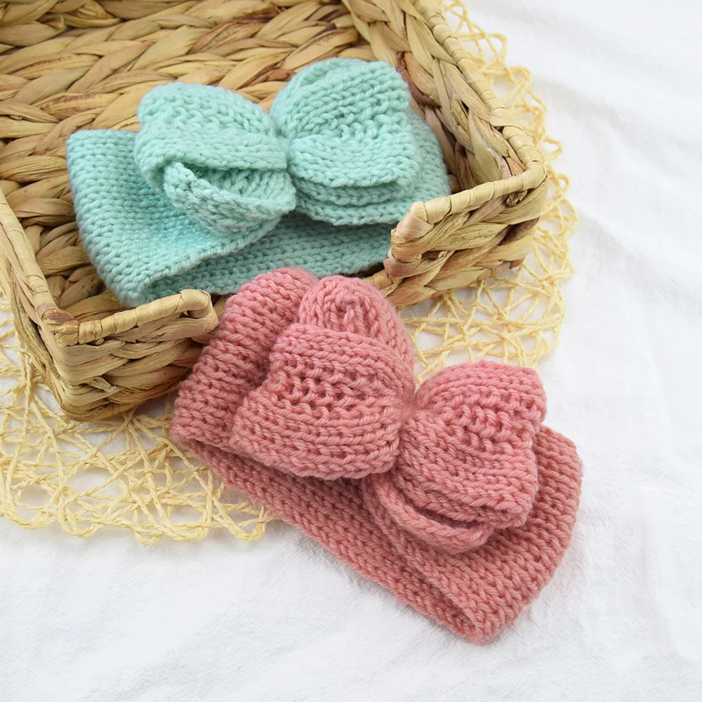 Kinder Bögen Halsbänder Bowknot Haarspange Zubehör Set Baby Knitting Schal HQ